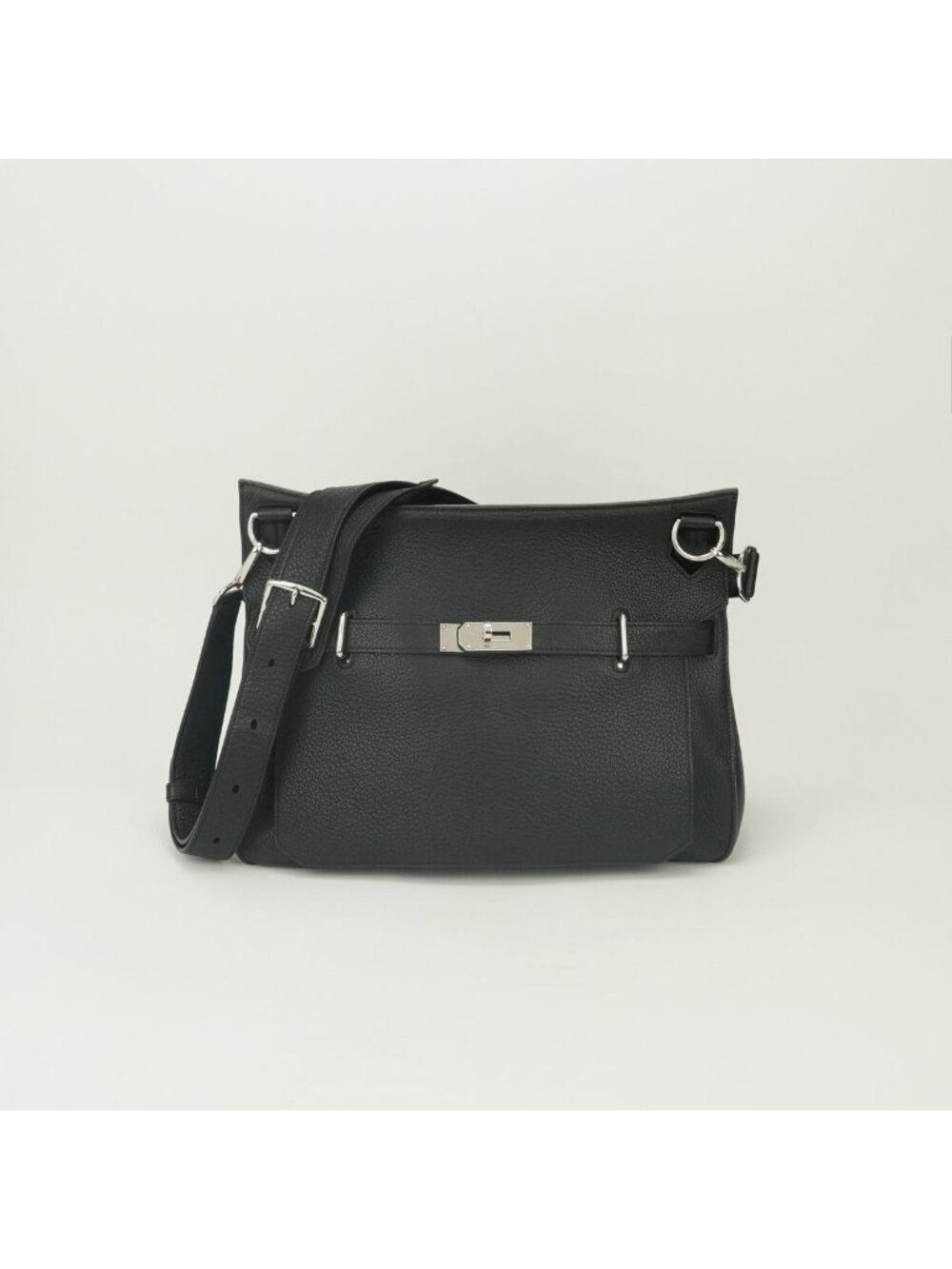 Hermes Jypsiere 34 Shoulder Bag Taurillon Clemence Noir Black Silver